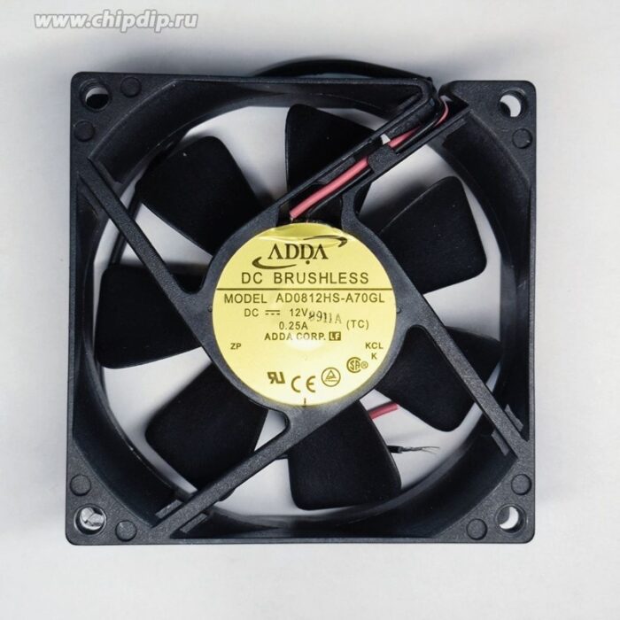 8017510058 Вентилятор ADDA DC BRUSHLESS AD0812HS -A70GL DC 12V 2pin 80x25 Hirschmann — изображение 2