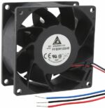 8004747180 FFB0812SHE-F00, DC Fans DC Tubeaxial Fan, 80x38mm, 12VDC, Ball Bearing, 3x Lead Wires, Tachometer Hirschmann — изображение 2