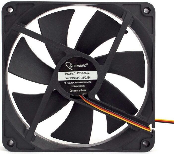8048463201 Вентилятор Gembird S14025H-3P4M, 140x140x25, гидродин.подшипник, тихий, 3pin + Molex, провод 40см Hirschmann — изображение 4