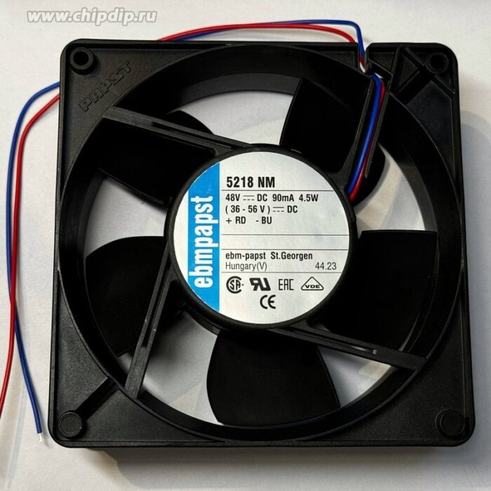 8002944182 5218 NM, DC Fan Axial Ball Bearing 48V 40V to 56V 110.1CFM 43dB 127 X 127 X 38mm Middle Speed Hirschmann — изображение 3