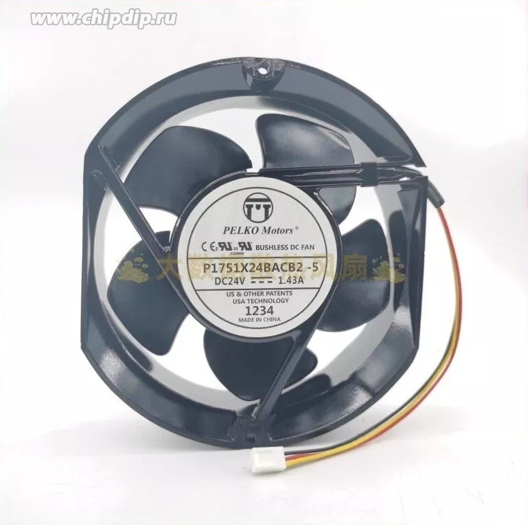 doc060920159 8044253980 Вентилятор Pelko Motors P1751X24BACB2-5 24V 1.43A 172x150x51 3pin () Hirschmann — изображение 1