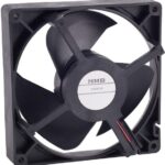 8005769358 12537JE-12P-BA-F0, Fan Tubeaxial 12VDC Square - 125.4mm L x 125.4mm H Ball 76.6 CFM (2.14m³/min) 2 Wire Leads Hirschmann