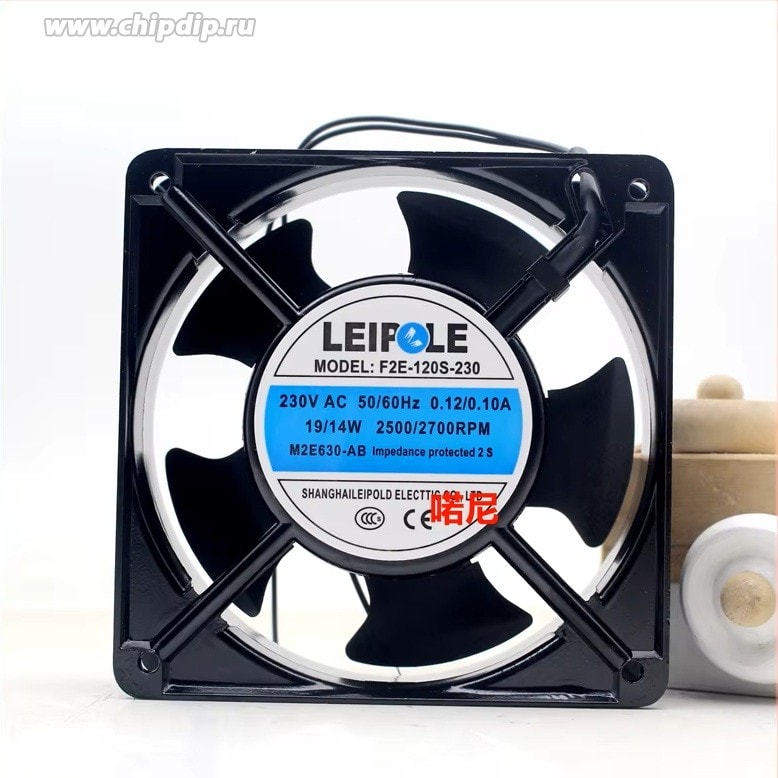 doc061008560 8007682611 Вентилятор Leipole F2E-120S-230 230V 0.12/0.10A 19/14W 2500/2700RPM 120X38 2pin Hirschmann — изображение 1