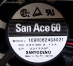 8013282472 Вентилятор Sanyo Denki 109R0624G4021 60x25мм 24V 0.13A 2pin Hirschmann