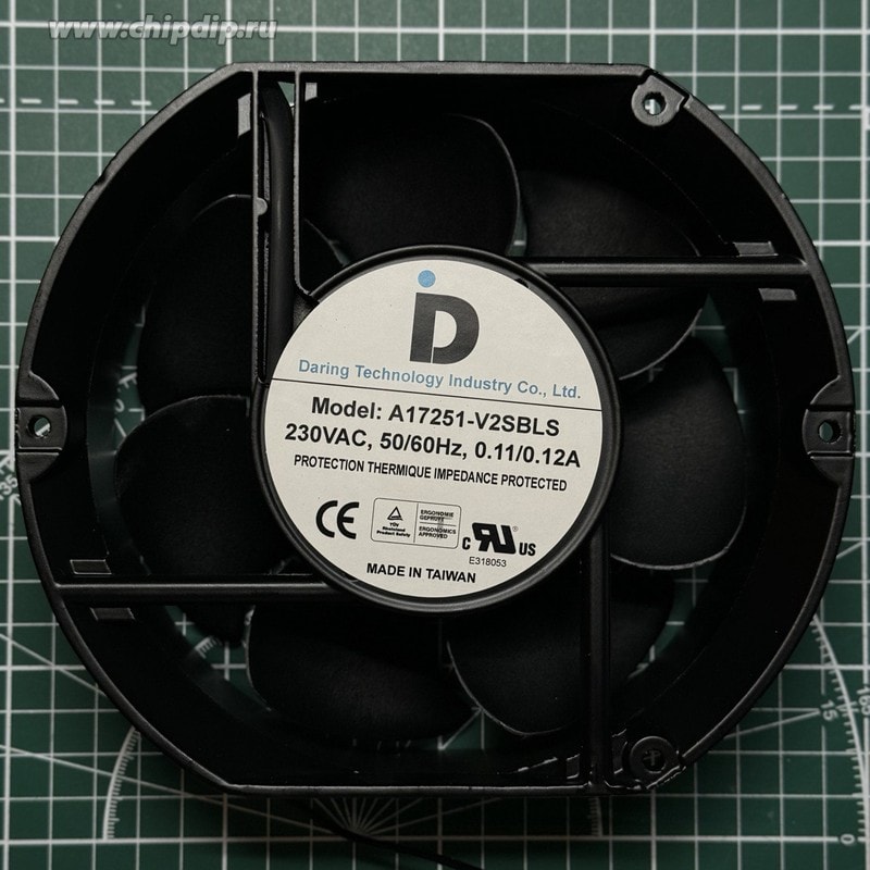 doc061616219 8045421057 Вентилятор DARINO TAIWAN A17251-V2SBLS 230V 0.11/0.12A 172x150x51 2pin Hirschmann — изображение 1
