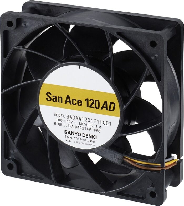 8028993470 9ADAW1201P1H001, EC Fans AC, DC Axial Fan, 120x120x38mm, 100-240VAC, Splash Proof, Rib, Tach/PWM, IP68 Hirschmann — изображение 3