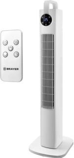 8045434394 Колонный вентилятор BRAYER BR4957, эл.упр.,пульт ДУ,вращение,мощ-ть60Вт, LED дисплей, 3 скор.Таймер Hirschmann — изображение 6