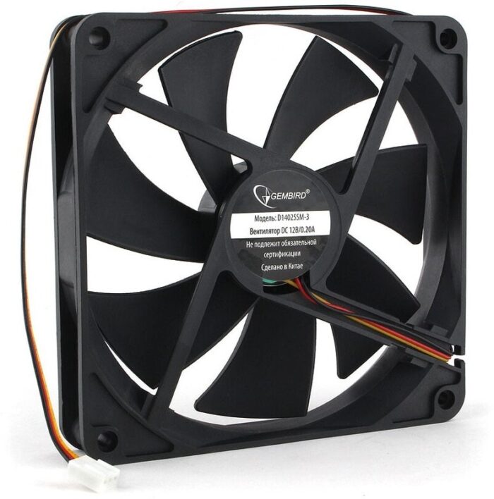 8048463095 Вентилятор Gembird D14025SM-3, 140x140x25, подшипник скольжения, 3pin, провод 40см Hirschmann — изображение 4