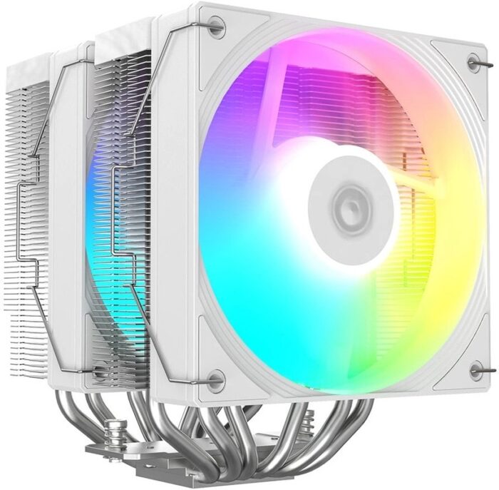 8048686632 Cooler ID-Cooling FROZN A620 PRO SE ARGB WHITE Soc-AM5/AM4/ 1200/1700/1851 серебристый/белый 4-pin 15-27.2dB Al+Cu 260W 1190gr Ret Hirschmann — изображение 2