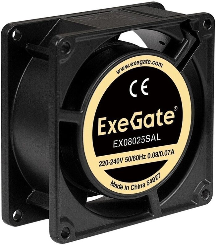 8009510054 EX288996RUS, Вентилятор 220В AC ExeGate EX08025SAL (80x80x25 мм, Sleeve bearing (подшипник скольжения), подводящий провод 30 см, 2500RPM, 31 Hirschmann — изображение 6