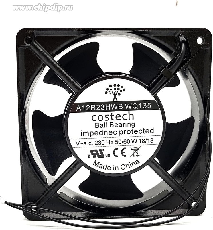doc062328847 8045087991 Вентилятор Costech A12R23HWB 220V 18W 120x38 2pin Hirschmann — изображение 1