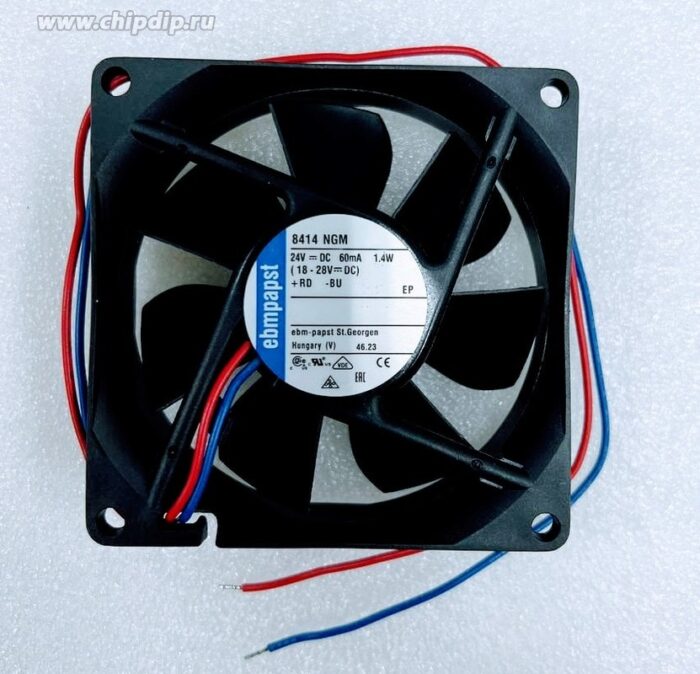 8030700073 Вентилятор Ebmpapst 8414 NGM 24V DC 50mA 1.4W 80X25 2pin Hirschmann — изображение 2