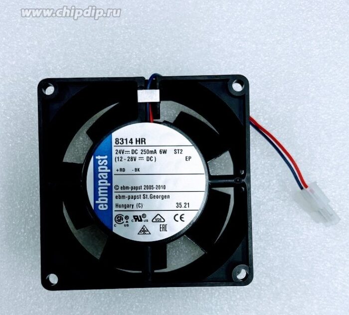 8035597081 Вентилятор Ebmpapst 8314HR 24v 250mA 6W 12-28V 2pin 80x32 Hirschmann — изображение 3