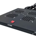 8048107879 Модуль вентиляторный ONTEK потолочный для шкафов серии TC глубиной 800мм на 4 элемента потолочный без термостата, черный RAL 9005 Hirschmann