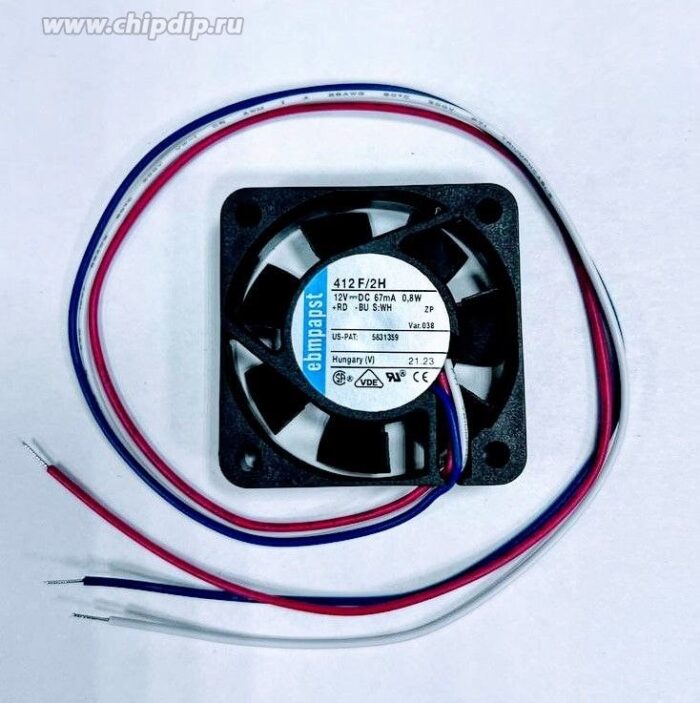 8005995803 412F/2H, Fan Tubeaxial 12VDC Square - 40mm L x 40mm H Sintec 5.3 CFM (0.148m³/min) 3 Wire Leads Hirschmann — изображение 5