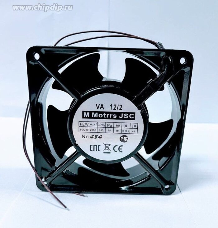 8029038843 Вентилятор MMotors JSC VA 12/2 №484 50Hz 230V 0.125A 18W 2650min-1 120X38 2pin Hirschmann — изображение 2