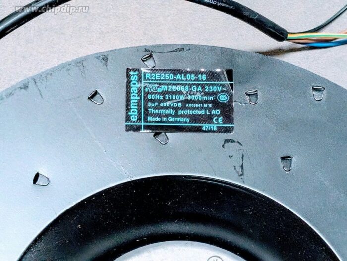 8008397027 Вентилятор Ebmpapst R2E250-AL05-16 230v 50/60Hz 0.91/1.43A 210/330W 2600/3200min Hirschmann — изображение 2