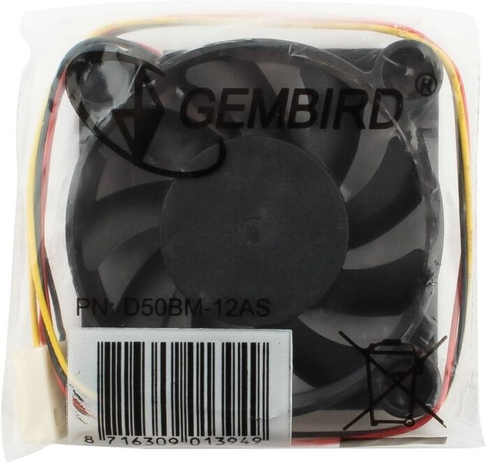 8048462132 Вентилятор Gembird D50BM-12AS, 50x50x10, двойной шарикоподшипник, 3pin, провод 25см Hirschmann — изображение 3