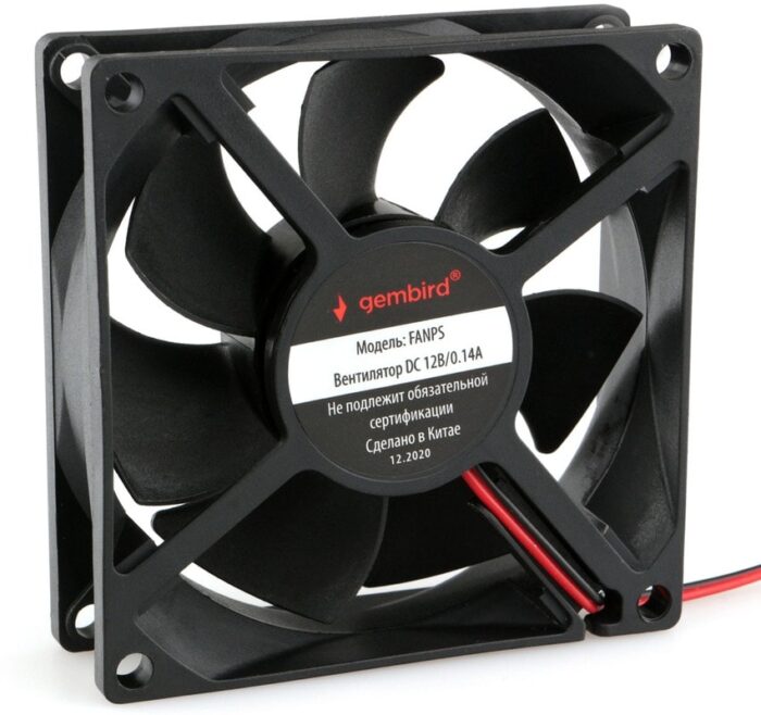 8048462143 Вентилятор Gembird FANPS, 80x80x25, подшипник скольжения, 2pin, провод 30см Hirschmann — изображение 2