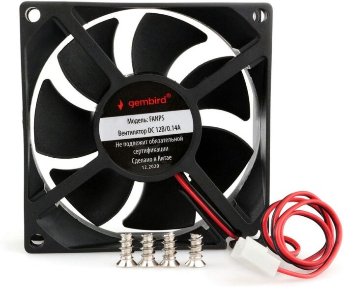 8048462143 Вентилятор Gembird FANPS, 80x80x25, подшипник скольжения, 2pin, провод 30см Hirschmann — изображение 3
