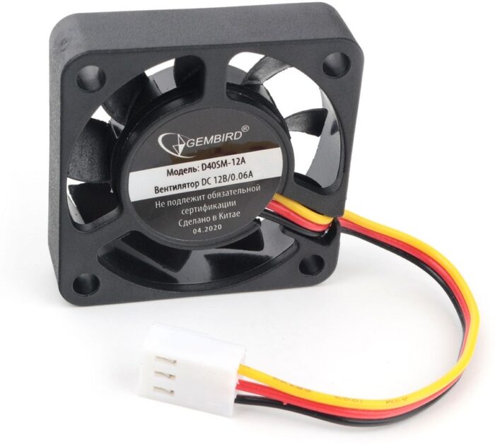 8048462163 Вентилятор Gembird D40SM-12A, 40x40x10, подшипник скольжения, 3pin, провод 7см Hirschmann — изображение 2