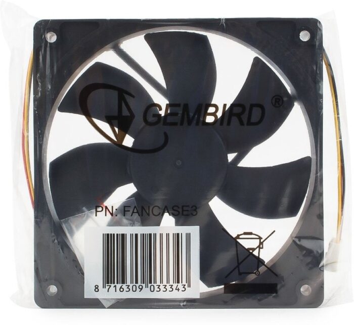 8048462215 Вентилятор Gembird FANCASE3, 120x120x25, подшипник скольжения, 3pin, провод 30см Hirschmann — изображение 3