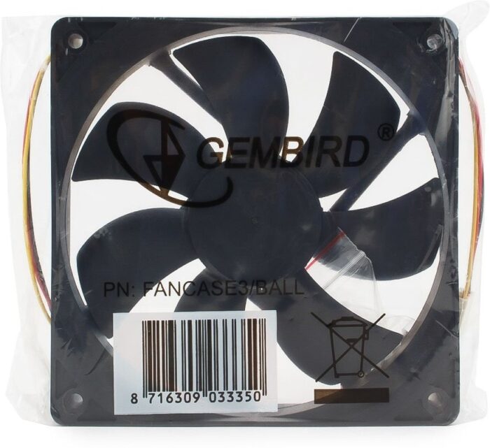 8048462216 Вентилятор Gembird FANCASE3/BALL, 120x120x25, двойной шарикоподшипник, 3pin, провод 30см Hirschmann — изображение 3