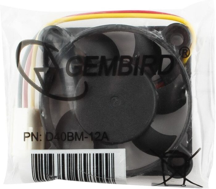 8048462324 Вентилятор Gembird D40BM-12A, 40x40x10, двойной шарикоподшипник, 3pin, провод 7см Hirschmann — изображение 3