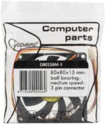 8048462616 D8015BM-3, Вентилятор Gembird D8015ВM-3, 80x80x15, двойной шарикоподшипник, 3pin, провод 30см Hirschmann — изображение 3