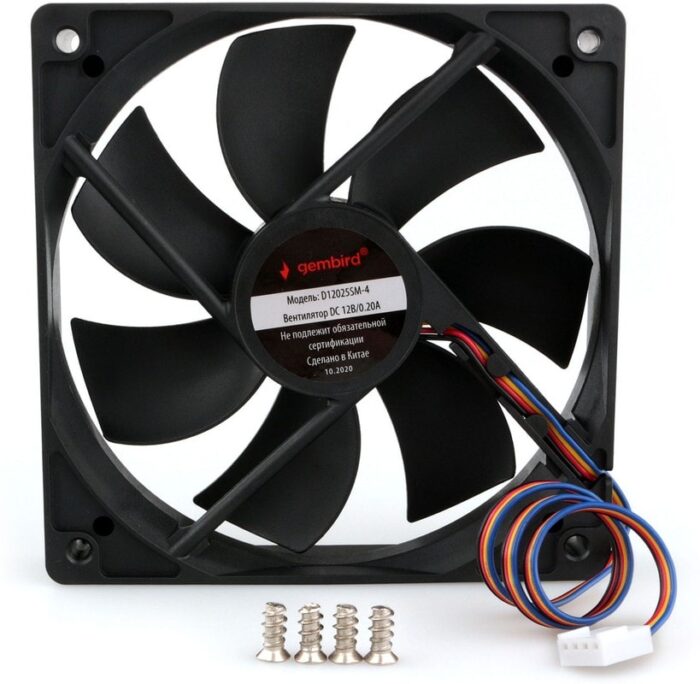 8048463376 Вентилятор Gembird D12025SM-4, 120x120x25, подшипник скольжения, 4pin, провод 30см Hirschmann — изображение 2
