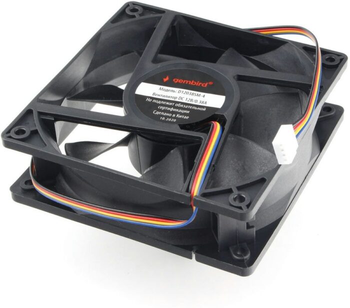 8048463378 Вентилятор Gembird D12038SM-4, 120x120x38, подшипник скольжения, 4pin, провод 40см Hirschmann — изображение 3