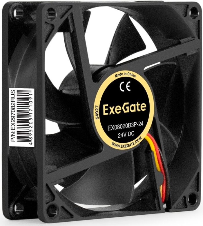 8038575205 EX297082RUS, Вентилятор 24В DC ExeGate EX08020B3P-24 (80x80x20 мм, 2-Ball (двойной шарикоподшипник), 3pin, 4000RPM, 41dBA) Hirschmann — изображение 7