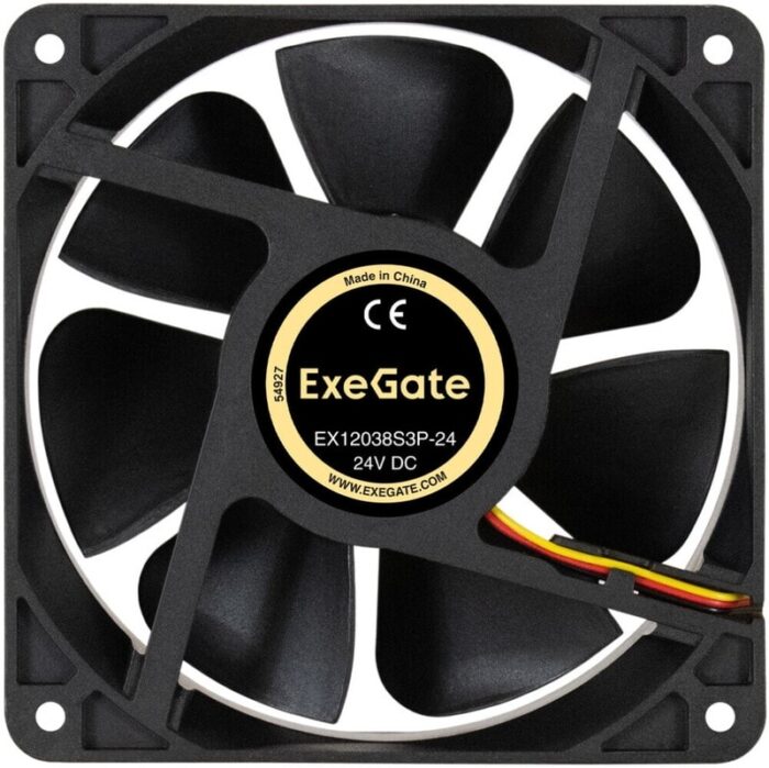 8038575215 EX297096RUS, Вентилятор 24В DC ExeGate EX12038S3P-24 (120x120x38 мм, Sleeve bearing (подшипник скольжения), 3pin, 3000RPM, 46dBA) Hirschmann — изображение 8