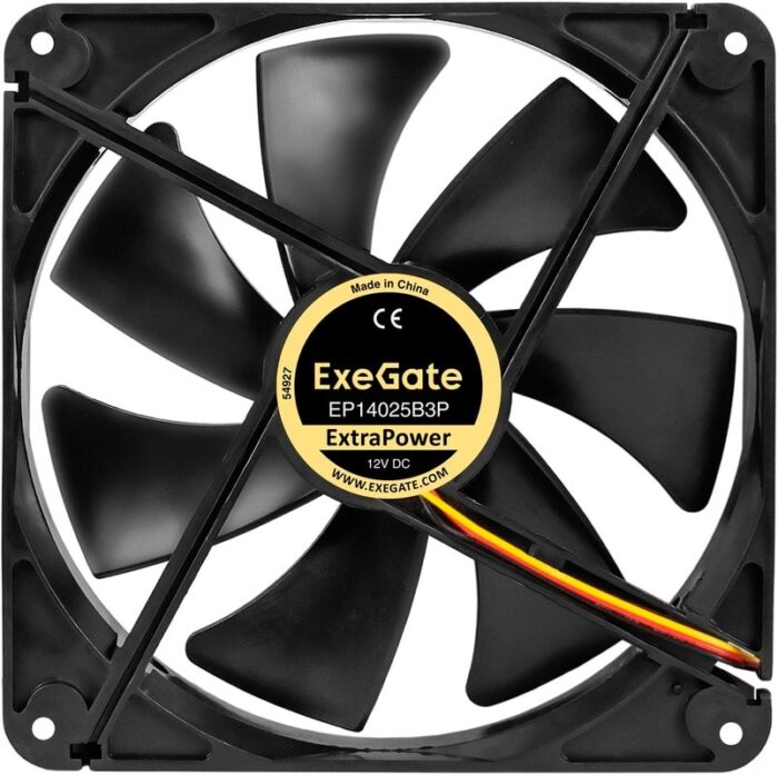 8038575219 EX297100RUS, Вентилятор 12В DC ExeGate ExtraPower EP14025B3P (140x140x25 мм, 2-Ball (двойной шарикоподшипник), 3pin, 1600RPM, 31dBA) Hirschmann — изображение 5