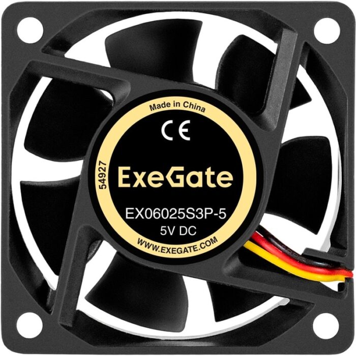 8038575137 EX297003RUS, Вентилятор 5В DC ExeGate EX06025S3P-5 (60x60x25 мм, Sleeve bearing (подшипник скольжения), 3pin, 3500RPM, 25dBA) Hirschmann — изображение 6