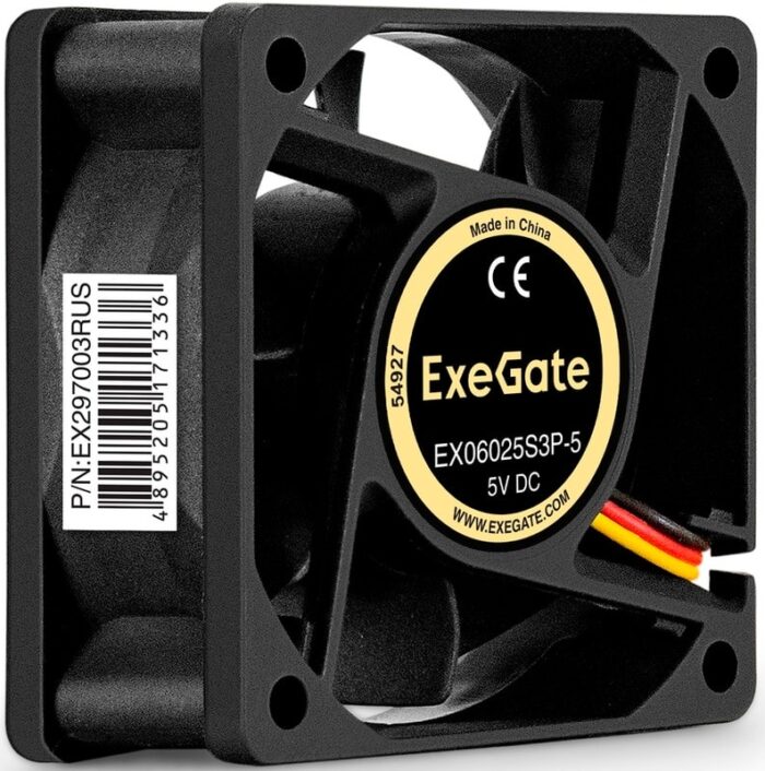 8038575137 EX297003RUS, Вентилятор 5В DC ExeGate EX06025S3P-5 (60x60x25 мм, Sleeve bearing (подшипник скольжения), 3pin, 3500RPM, 25dBA) Hirschmann — изображение 7