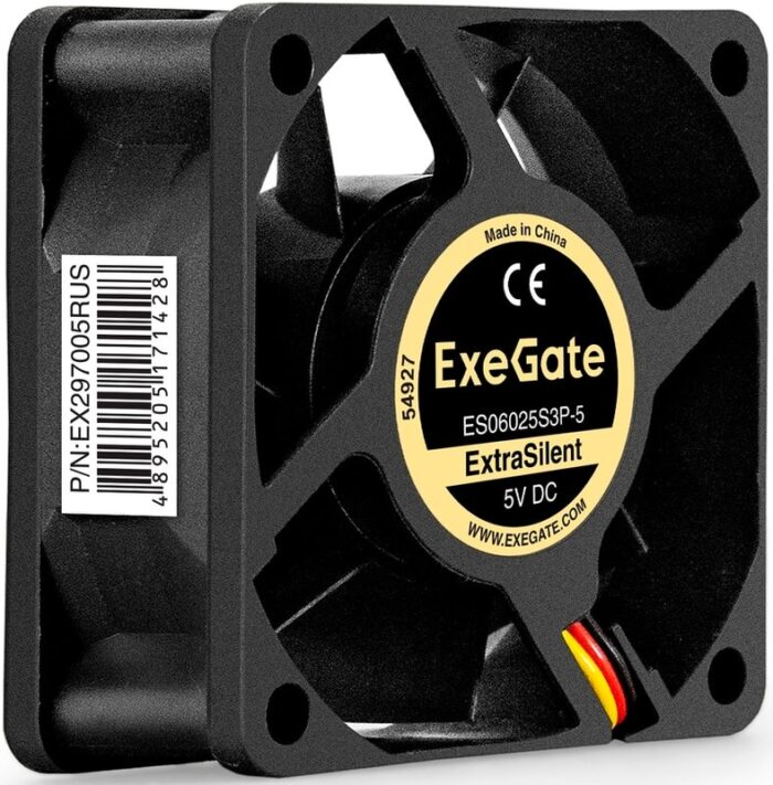 8038575139 EX297005RUS, Вентилятор 5В DC ExeGate ExtraSilent ES06025S3P-5 (60x60x25 мм, Sleeve bearing (подшипник скольжения), 3pin, 2300RPM, 18dBA) Hirschmann — изображение 10