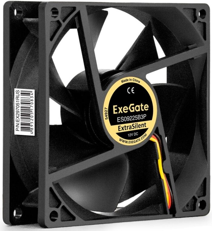 8038575180 EX297051RUS, Вентилятор 12В DC ExeGate ExtraSilent ES09225B3P (92x92x25 мм, 2-Ball (двойной шарикоподшипник), 3pin, 1800RPM, 21dBA) Hirschmann — изображение 7