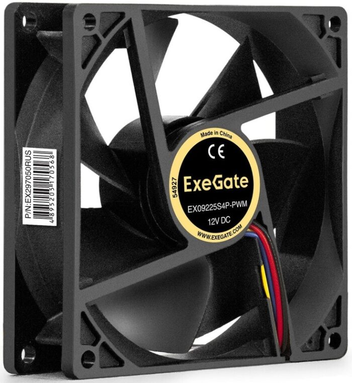8038575179 EX297050RUS, Вентилятор 12В DC ExeGate EX09225S4P-PWM (92x92x25 мм, Sleeve bearing (подшипник скольжения), 4pin, PWM, 0-2100 RPM, 0-25dBA) Hirschmann — изображение 9
