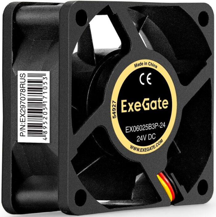 8038575201 EX297078RUS, Вентилятор 24В DC ExeGate EX06025B3P-24 (60x60x25 мм, 2-Ball (двойной шарикоподшипник), 3pin, 5100RPM, 34dBA) Hirschmann — изображение 8
