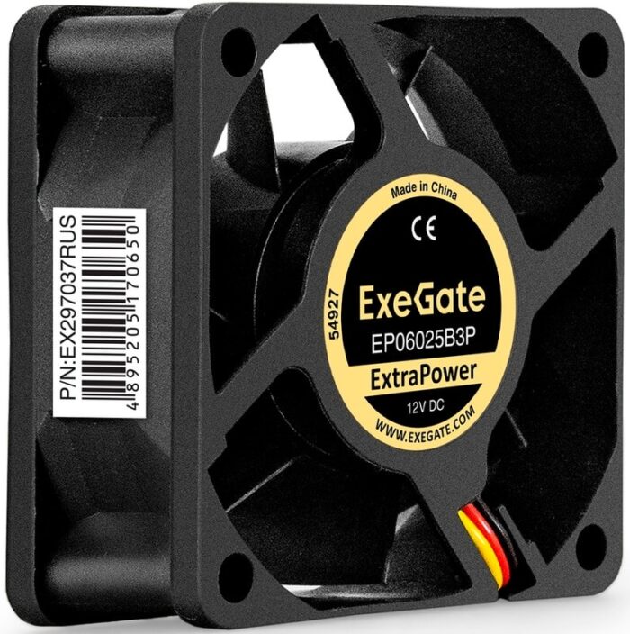 8038575166 EX297037RUS, Вентилятор 12В DC ExeGate ExtraPower EP06025B3P (60x60x25 мм, 2-Ball (двойной шарикоподшипник), 3pin, 4500RPM, 31dBA) Hirschmann — изображение 8