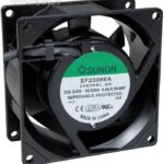 8002956632 SF23080A-2083HBL.GN, (80*80*38 220V), Вентилятор 220В AC, 2400об/мин, 80x80x38, 30,5м3/час, 32дБ, подшипник качения, тип вывода - провод Hirschmann