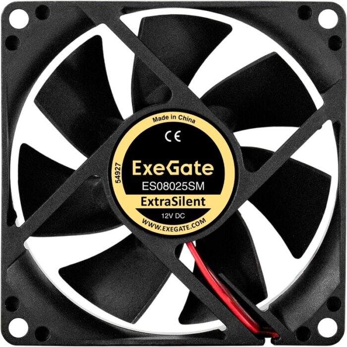 8038575173 EX297044RUS, Вентилятор 12В DC ExeGate ExtraSilent ES08025SM (80x80x25 мм, Sleeve bearing (подшипник скольжения), Molex, 1900RPM, 20dBA) Hirschmann — изображение 6