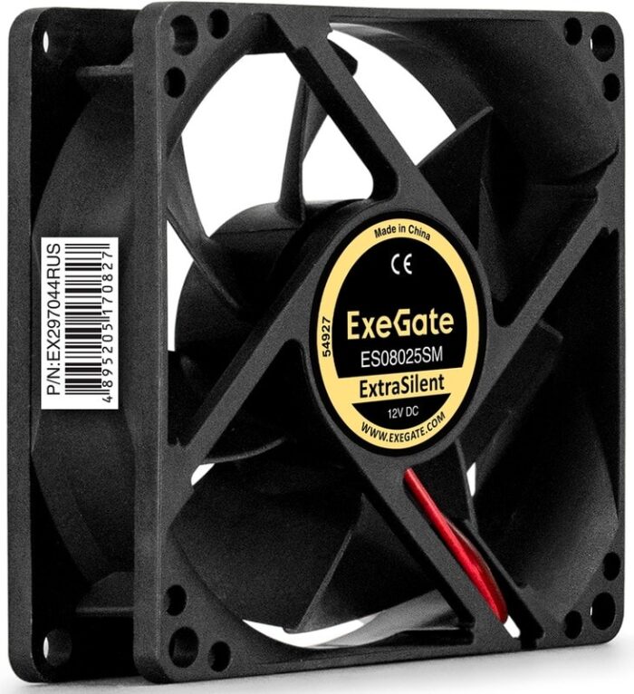 8038575173 EX297044RUS, Вентилятор 12В DC ExeGate ExtraSilent ES08025SM (80x80x25 мм, Sleeve bearing (подшипник скольжения), Molex, 1900RPM, 20dBA) Hirschmann — изображение 7