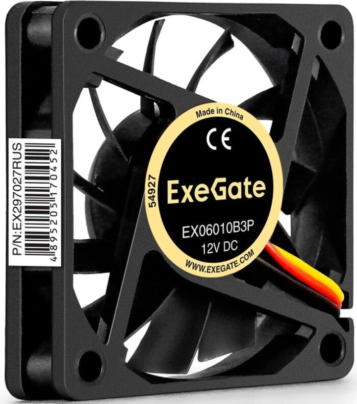 8038575156 EX297027RUS, Вентилятор 12В DC ExeGate EX06010B3P (60x60x10 мм, 2-Ball (двойной шарикоподшипник), 3pin, 2500RPM, 20dBA) Hirschmann — изображение 8