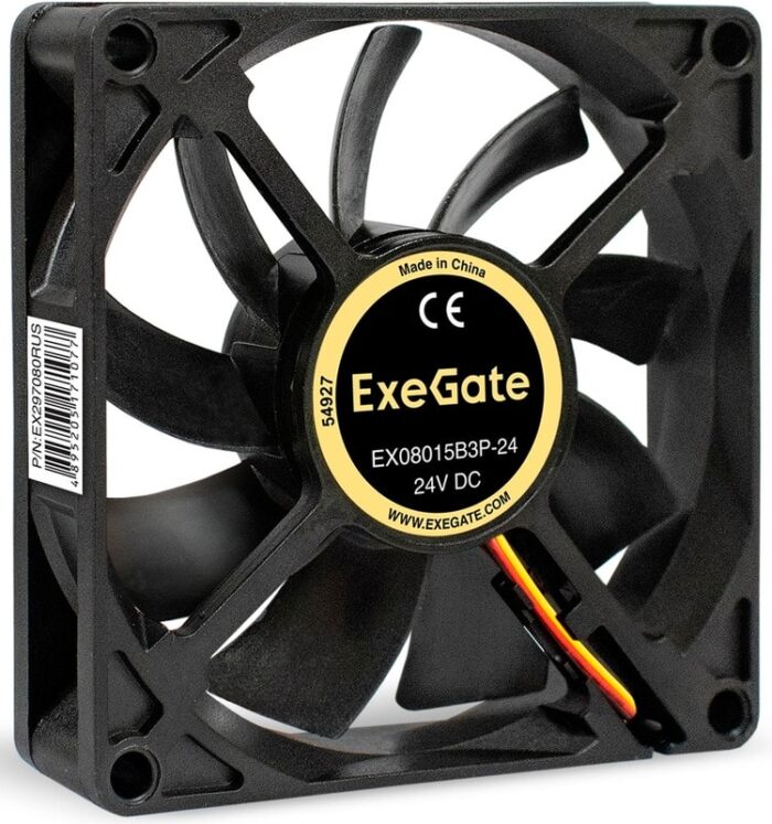 8038575203 EX297080RUS, Вентилятор 24В DC ExeGate EX08015B3P-24 (80x80x15 мм, 2-Ball (двойной шарикоподшипник), 3pin, 2550RPM, 30dBA) Hirschmann — изображение 10
