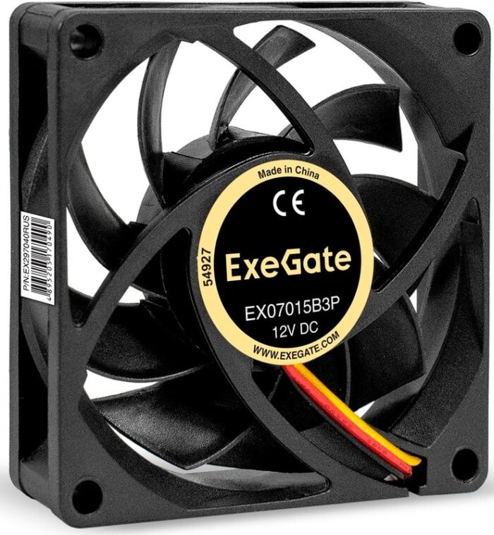 8038575169 EX297040RUS, Вентилятор 12В DC ExeGate EX07015B3P (70x70x15 мм, 2-Ball (двойной шарикоподшипник), 3pin, 2500RPM, 23dBA) Hirschmann — изображение 8