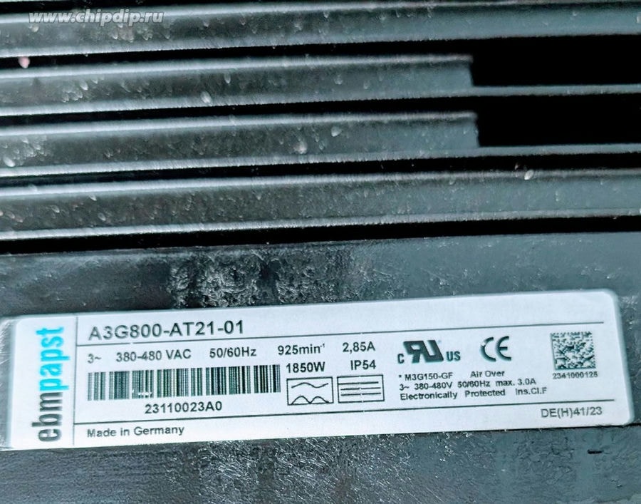 doc065173318 8025134347 Вентилятор Ebmpapst A3G800-AT21-01 400V 50/60Hz 1850W 2.85A Hirschmann — изображение 1