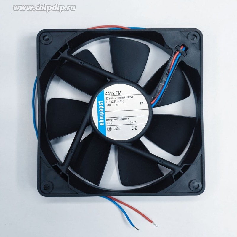 doc065520216 8035597228 Вентилятор Ebmpapst 4412 FM 12V DC 270mA 3.2W 119X25 2pin () Hirschmann — изображение 1