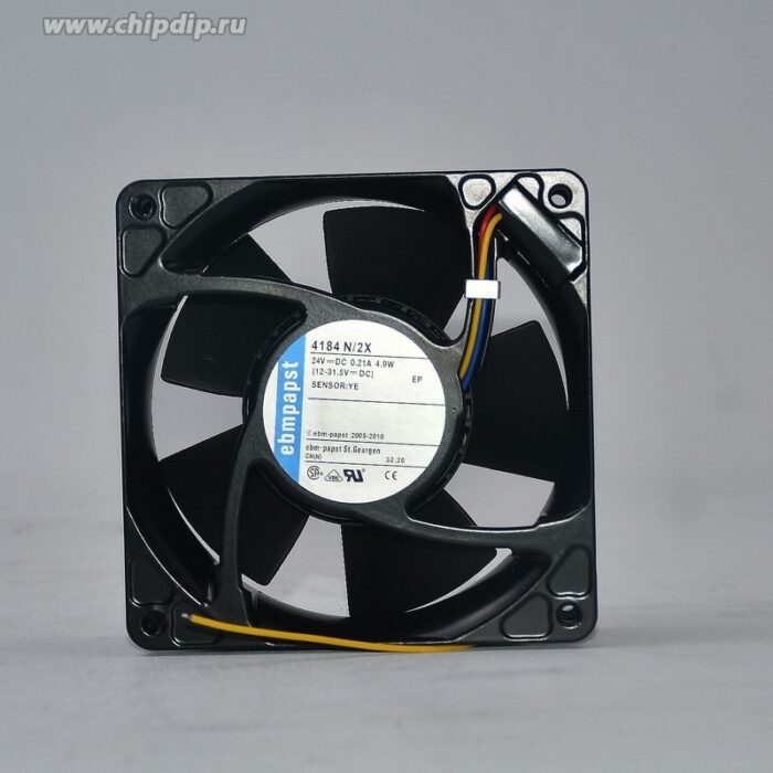 8030840077 Вентилятор Ebmpapst 4184 N/2X 24V DC 0.21A 4.9W 119X38 спец.разъем 3pin Клемма Hirschmann — изображение 2